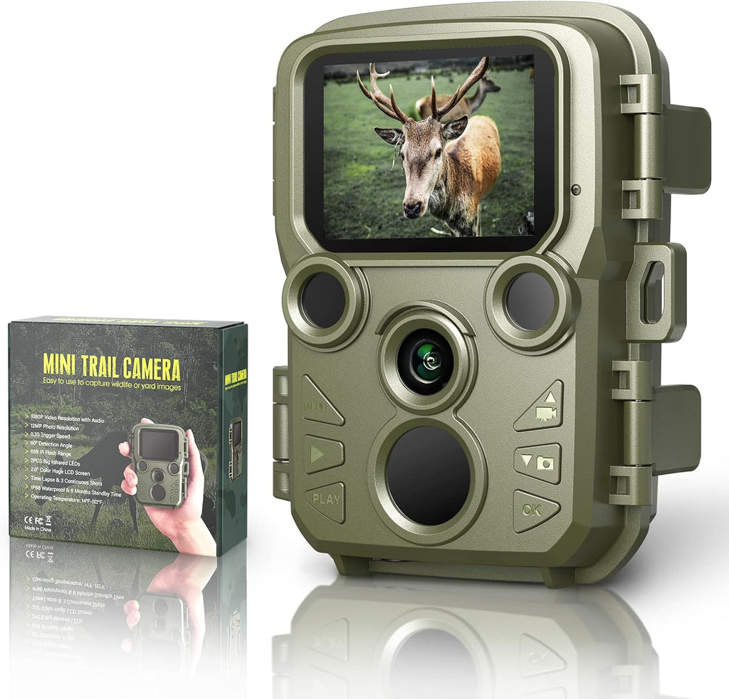 Mini Trail Camera 12MP 1080P with 65ft Night Vision IP66 Waterproof K9880