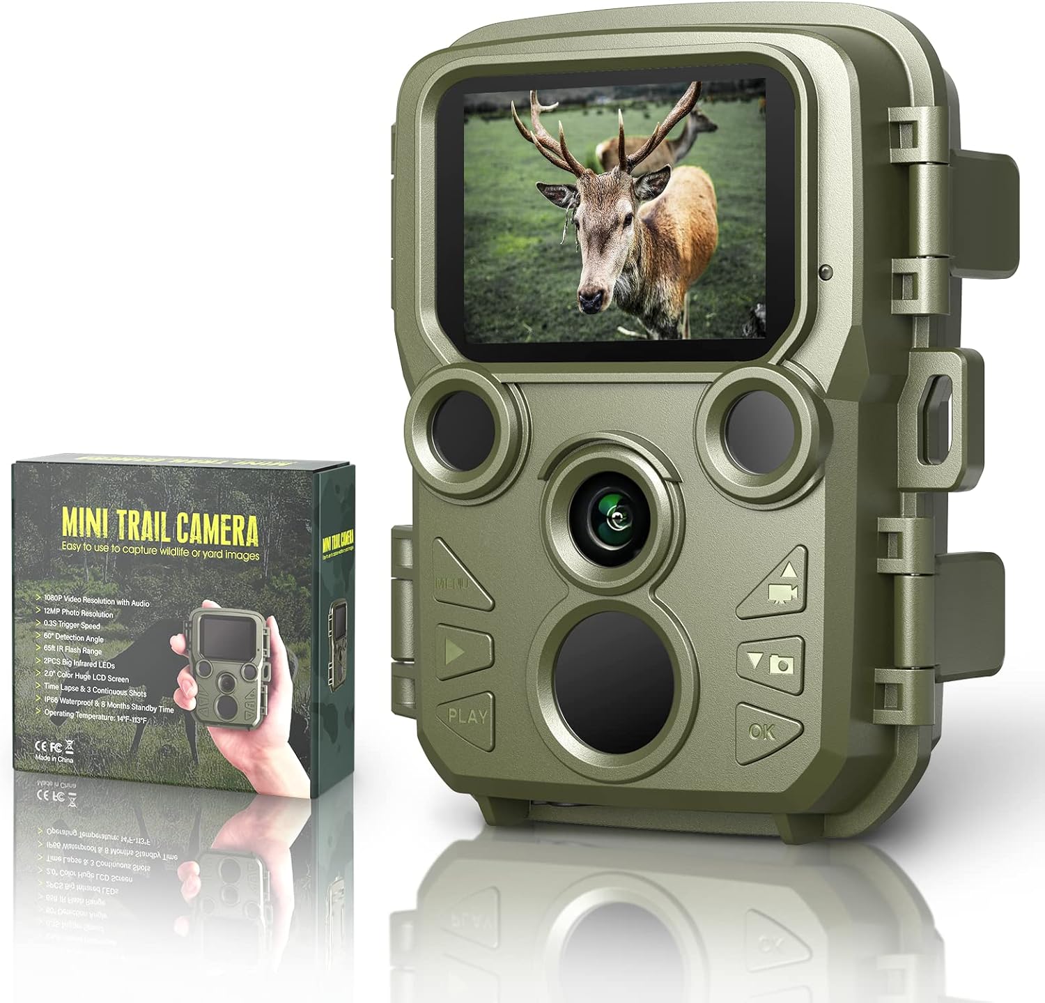Mini Trail Camera 12MP 1080P with 65ft Night Vision IP66 Waterproof K9880