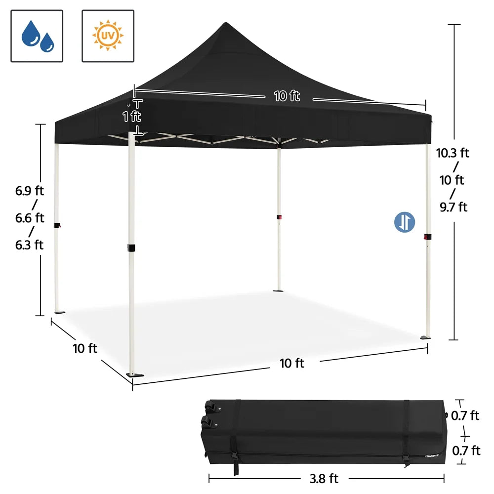 Black Pop-up Canopy with Roller Bag and Sandbags X30589