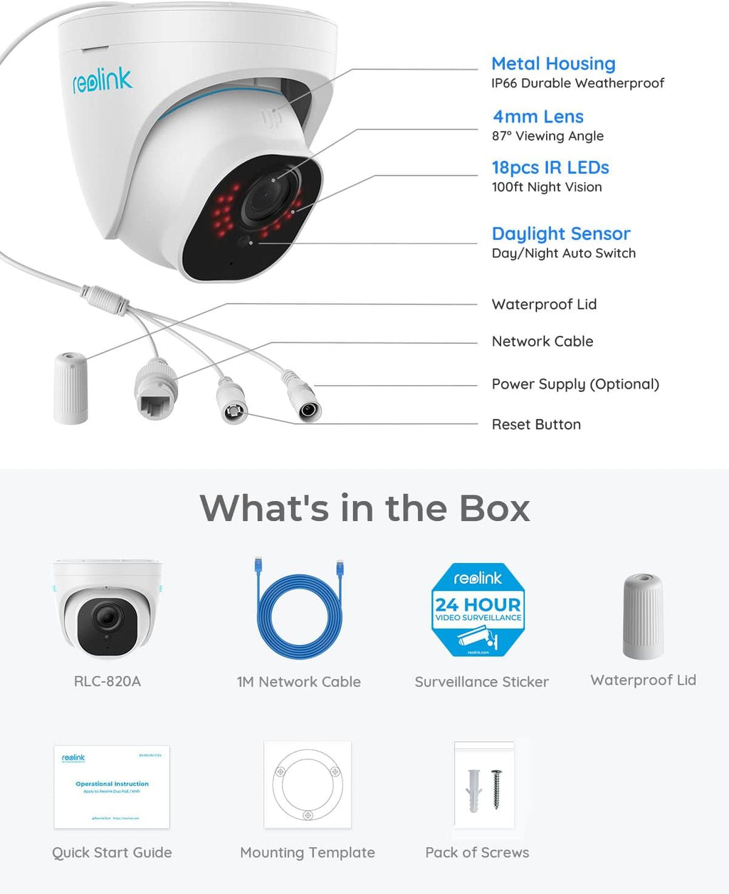 4K PoE Dome Surveillance Camera (Pack of 2) R54079