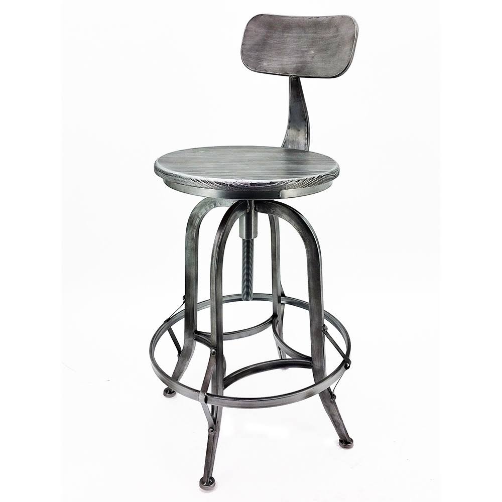 Set of 4 Rotating Adjustable Height Barstool Pewter O574