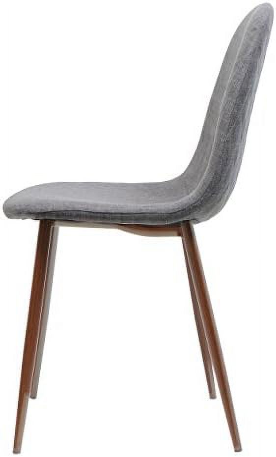 Light Grey Fabric Dining Chairs with Dark Walnut Wood Legs (Set of 2) W316073