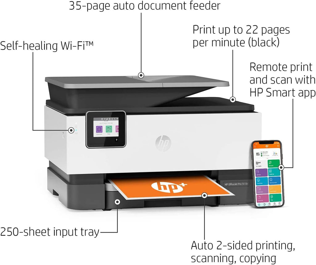 HP OfficeJet Pro All-in-One Wireless Color Inkjet Printer, Gray B603085