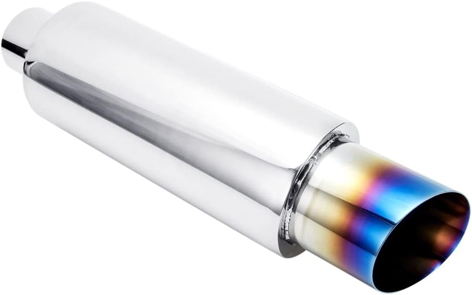 2.25'' Inlet 3'' Outlet Exhaust Burnt Muffler Tip Stainless Steel 14.7'' Length Pack of 2 R181