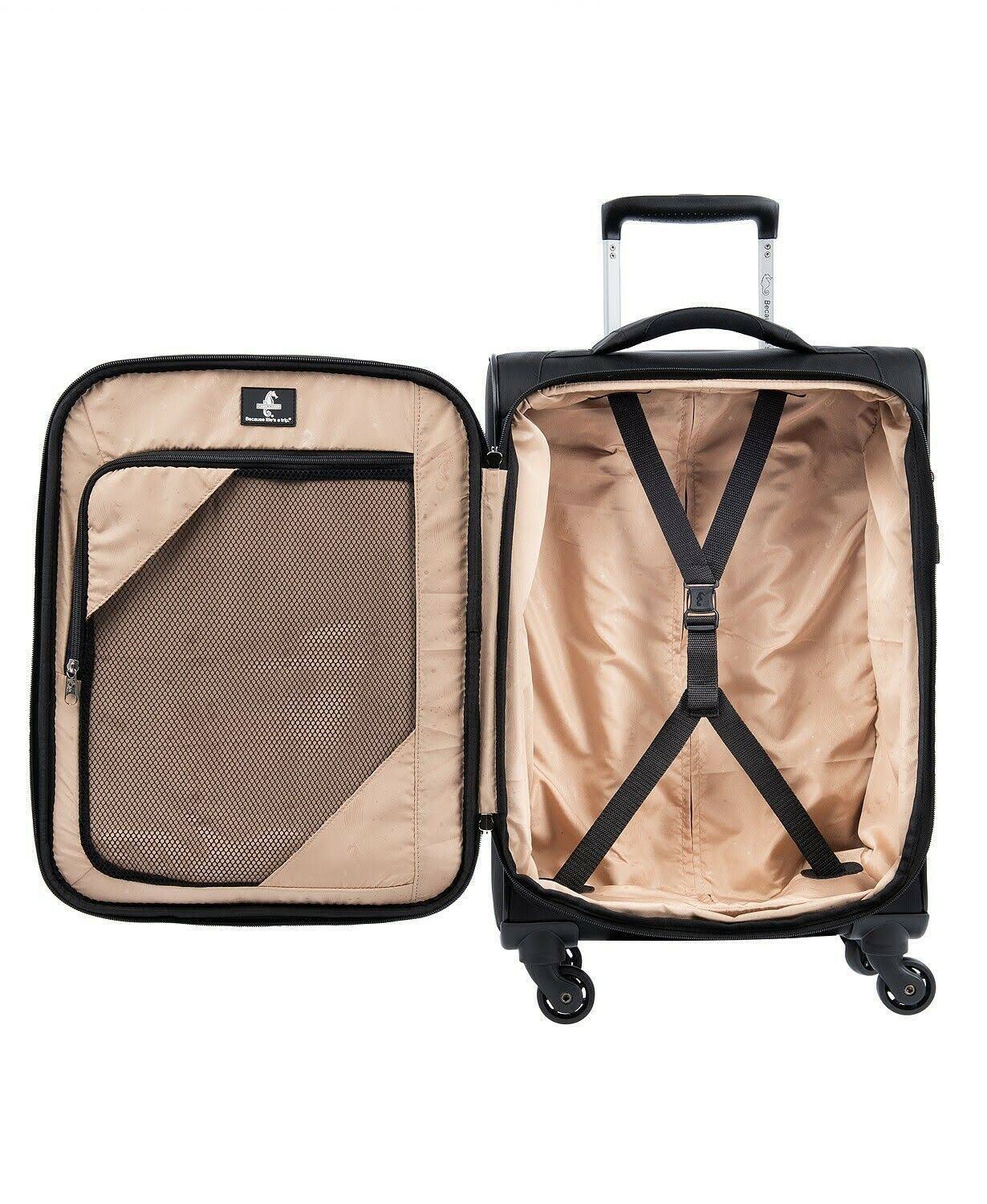 Black Expandable Spinner Suitcase V6018