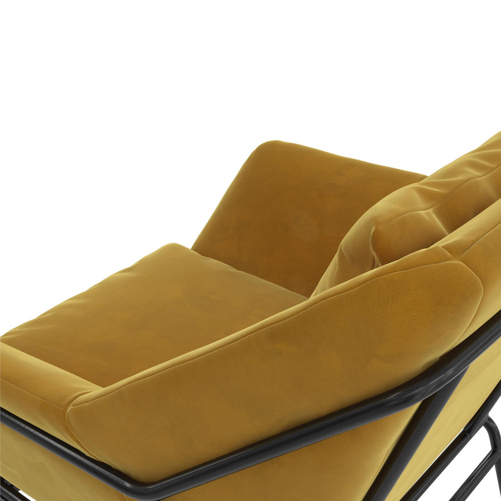 Mustard Yellow Velvet Accent Chair O266070