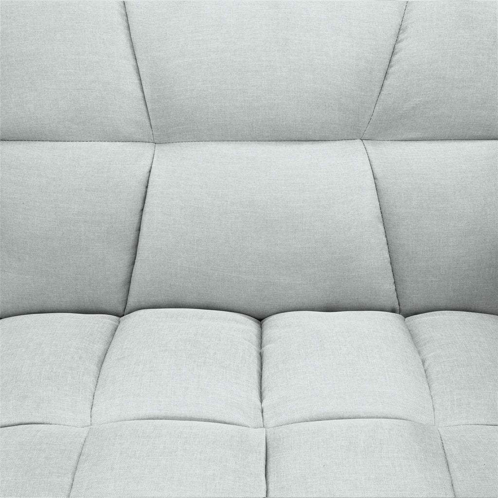 Gray Linen Convertible Futon with 2 Pillows Z403817