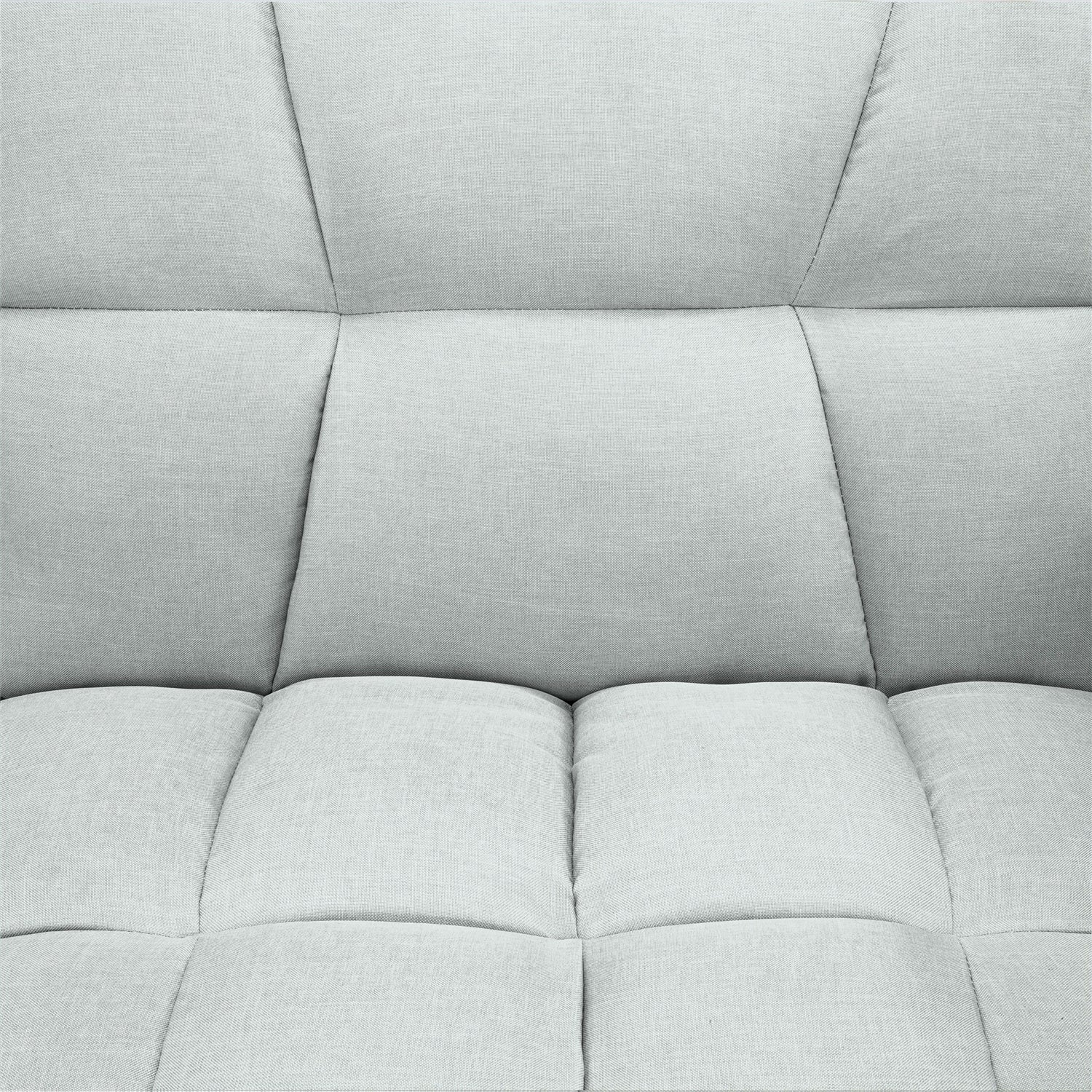 Gray Linen Convertible Futon with 2 Pillows Z403817