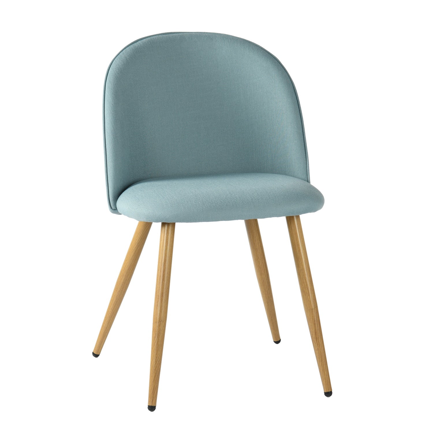 Fabric Upholstered Dining Chairs Set of 2 with Backrest Metal Legs, Power Blue X67185