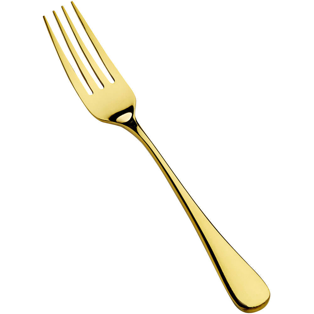 18/10 Stainless Steel Gold Dinner Fork - 12/Case M344