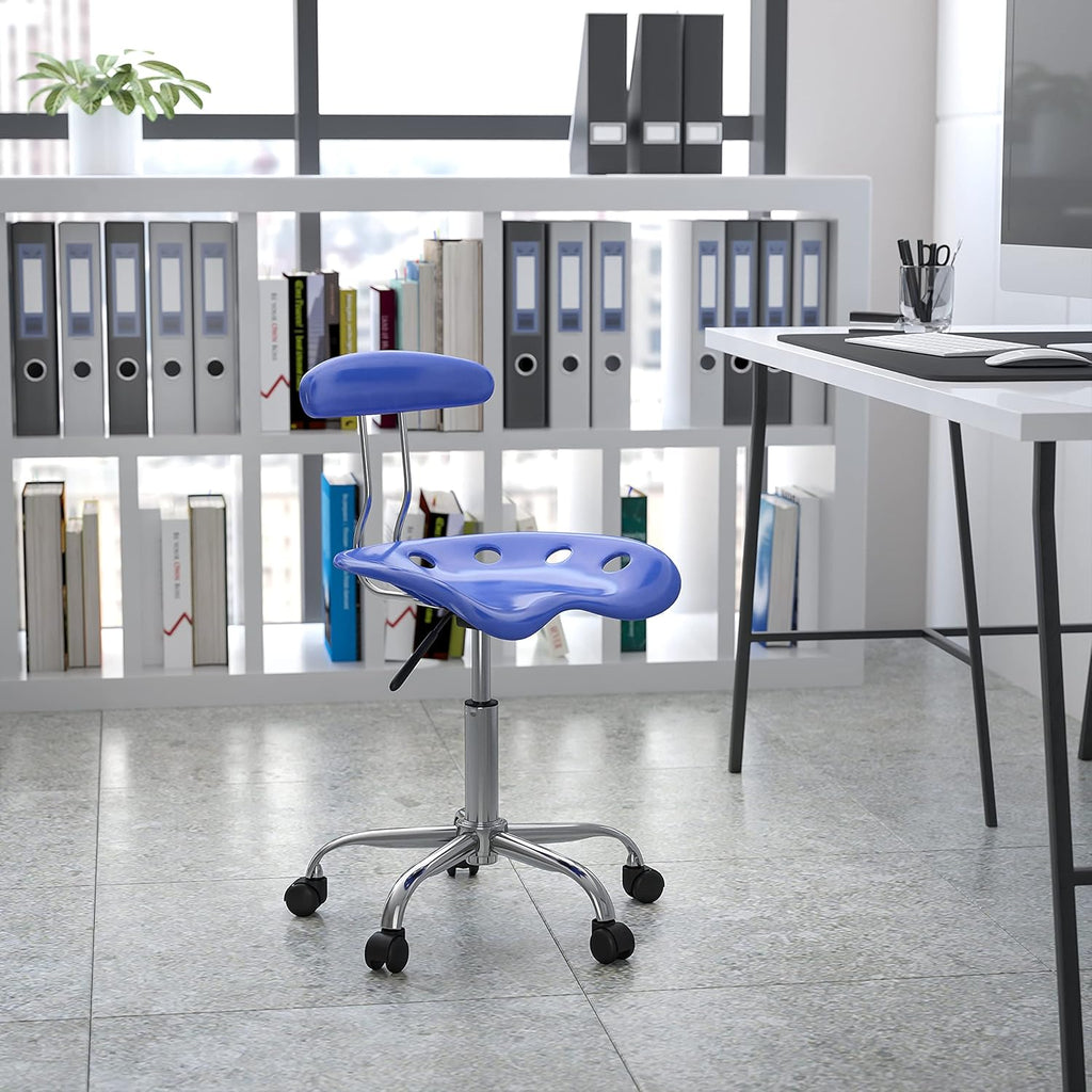 Black and Chrome Drafting Stool with Tractor Seat Pack of 2 B908557