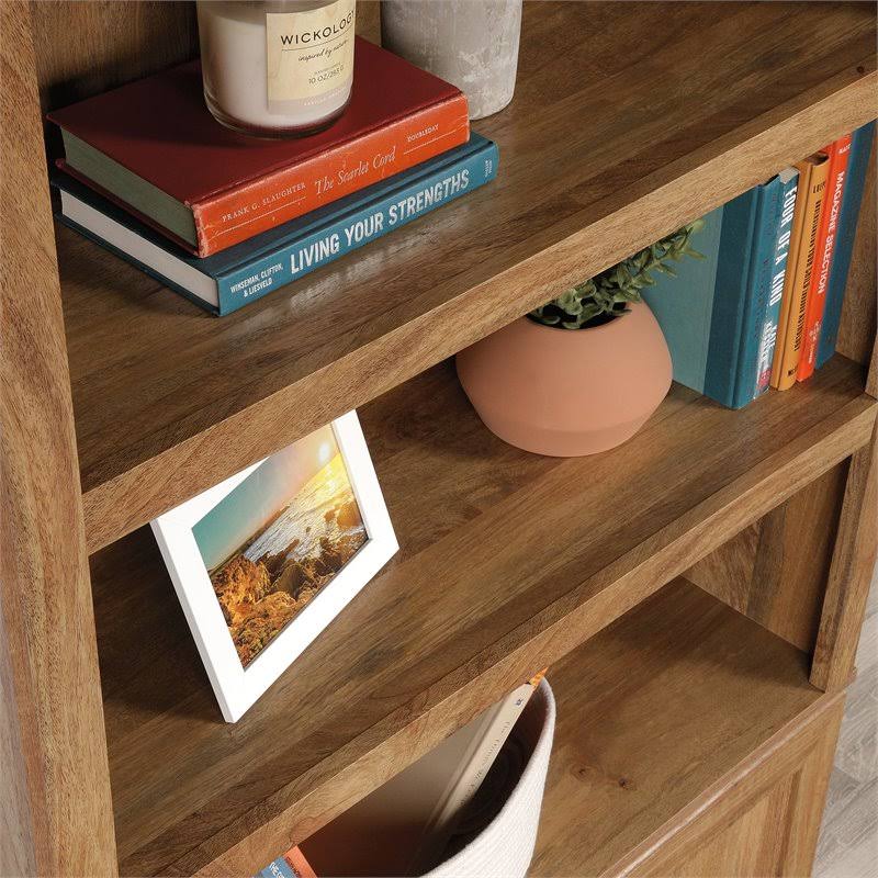 Sindoori Mango Beige 3-Shelf 2-Door Tall Wood Bookcase A6005