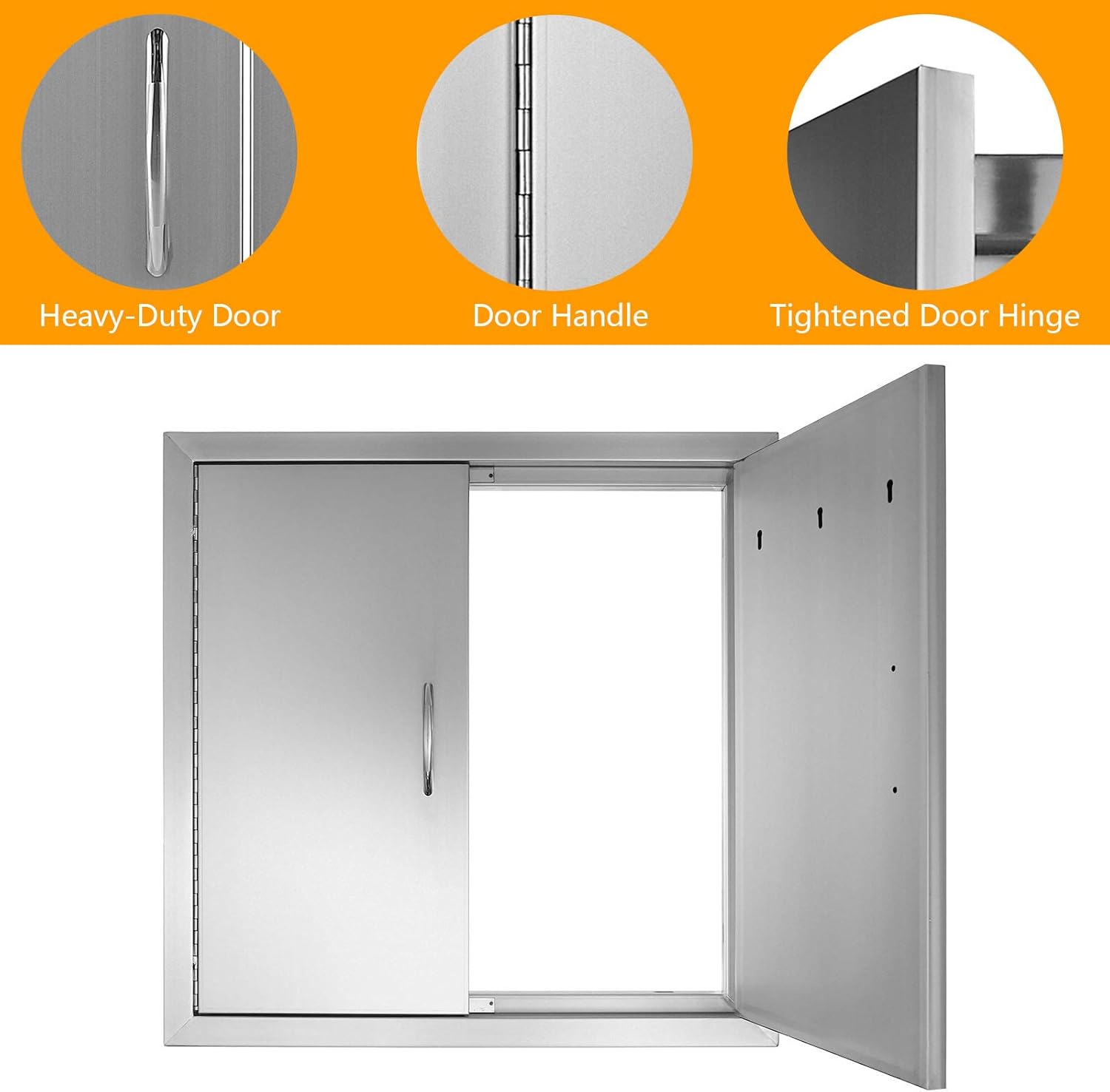 14W x 20H Inch Stainless Steel Outdoor BBQ Access Door R98432