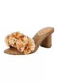 Brown Slip On Block Heeled Mules A688348