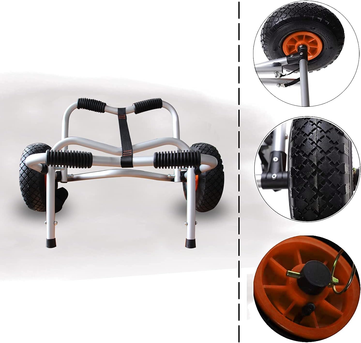 Kayak Cart Canoe Carrier Trolley with 10FT Strap and Inflatable Tires, Pack of 2 I2391