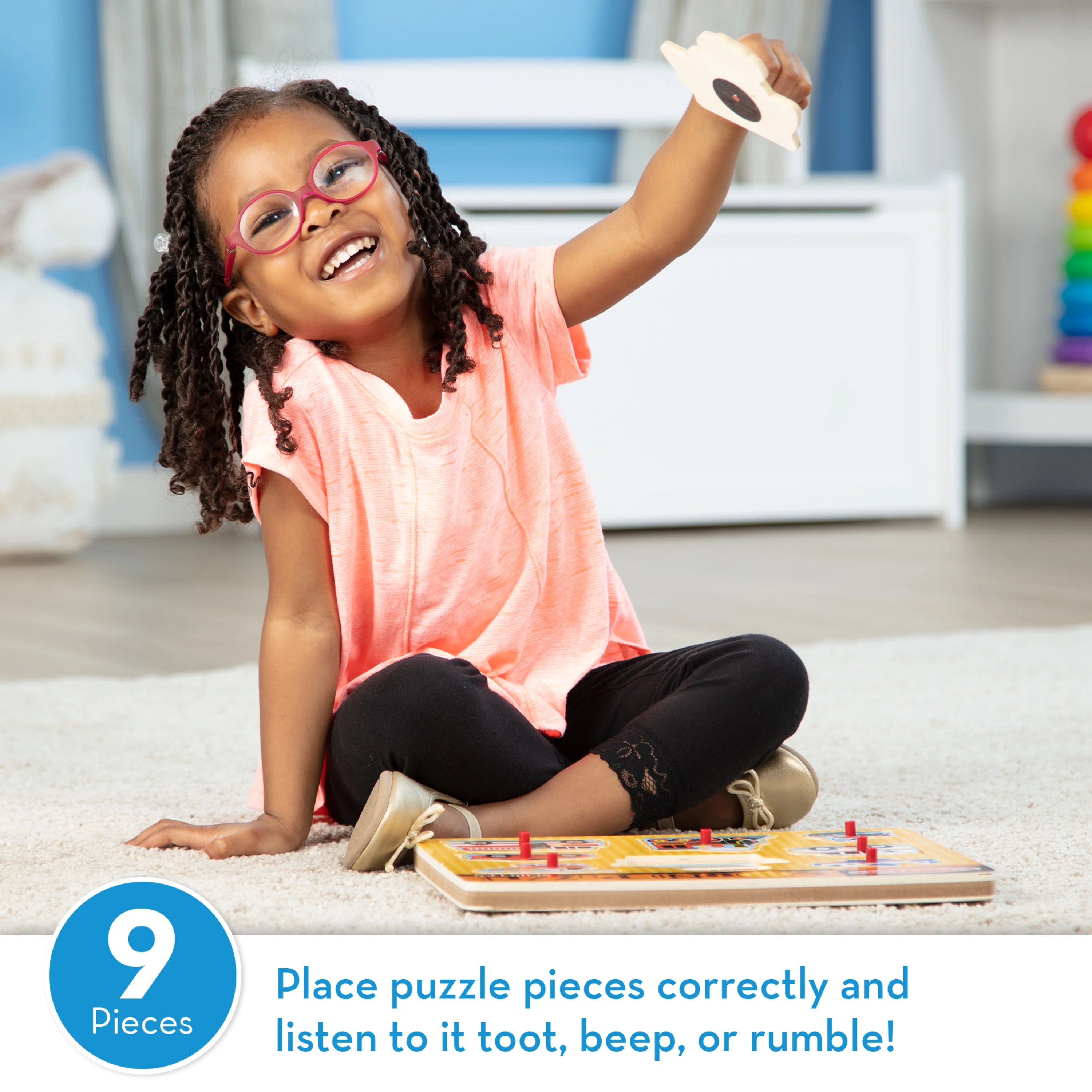 Wooden Peg Puzzle With Sound Effects (8 pcs) Y508675