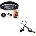 Black Sports Running Waist Bag Belt Case with Retractable Headset Hands-free with Mic L380000