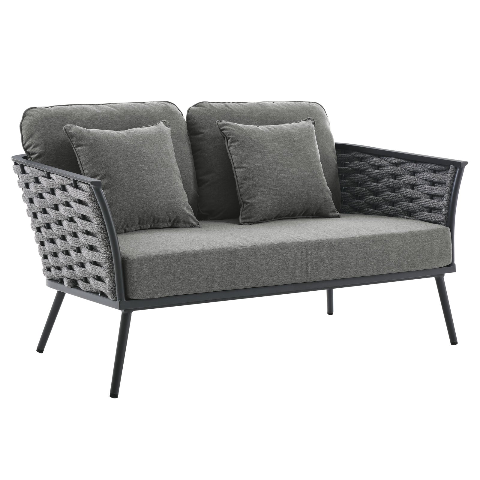 Gray Charcoal Aluminum Outdoor Loveseat S799