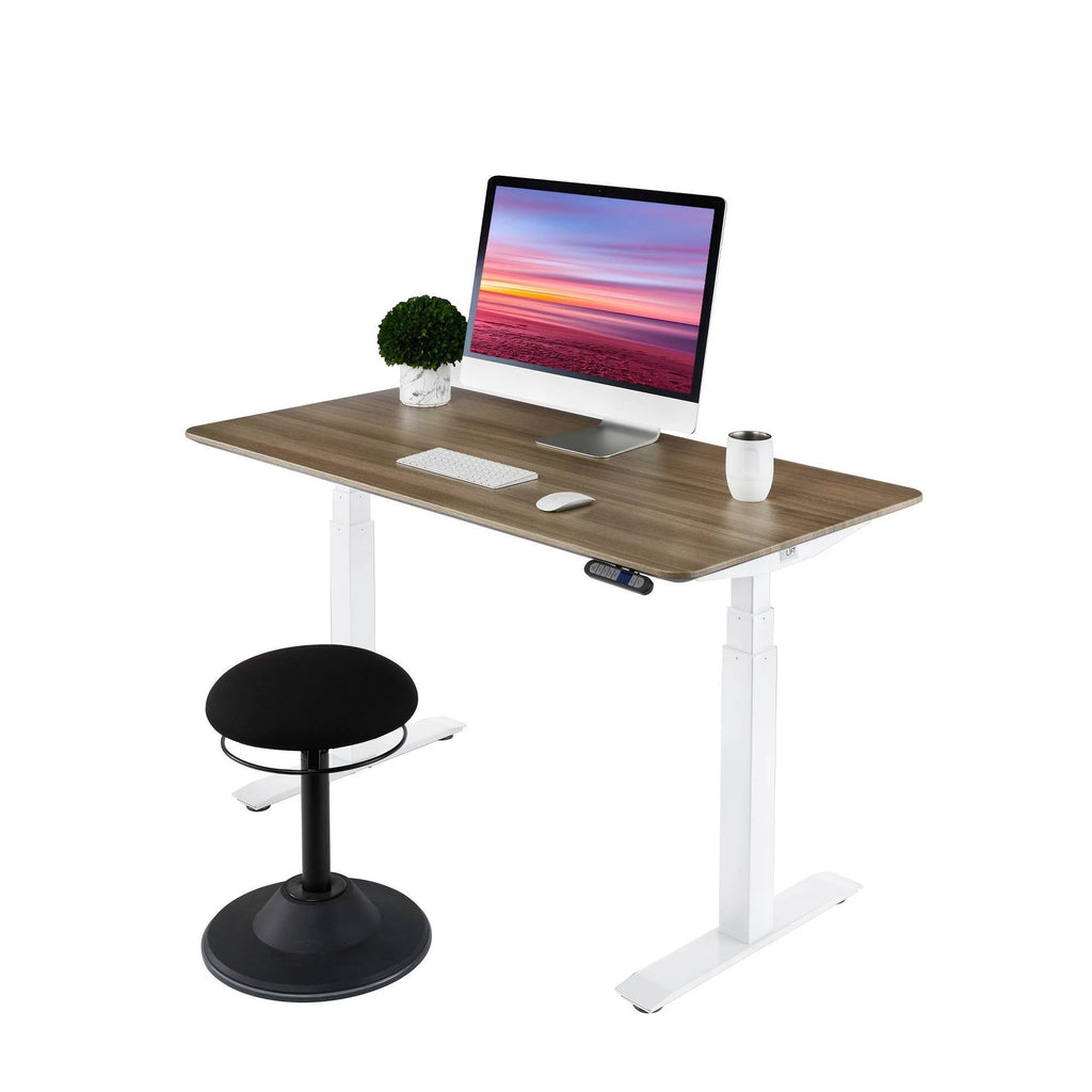 Electric Height Adjustable Standing Desk, Ashwood/White P802