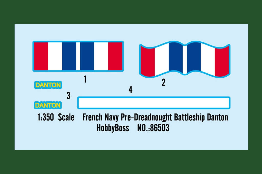 French Navy Pre-Dreadnought Battleship Danton Model Kit (1/350 Scale) A6466