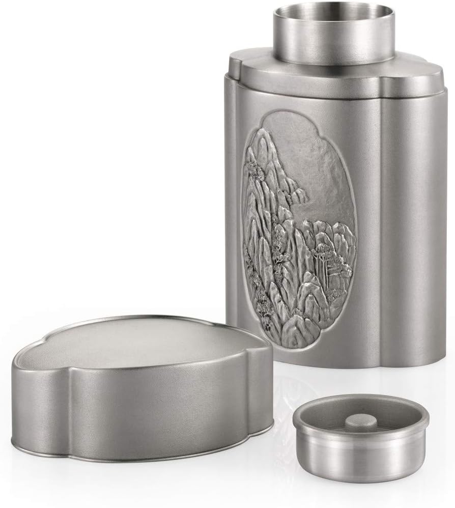 Pewter Cloud Tea Caddy K9868