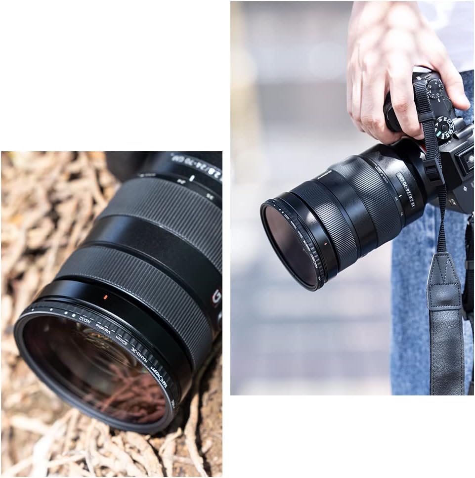 55mm Variable ND Filter ND2-ND32 Camera Lens Filter, 28 Multi-Layer Coatings, Pack of 2 D1882