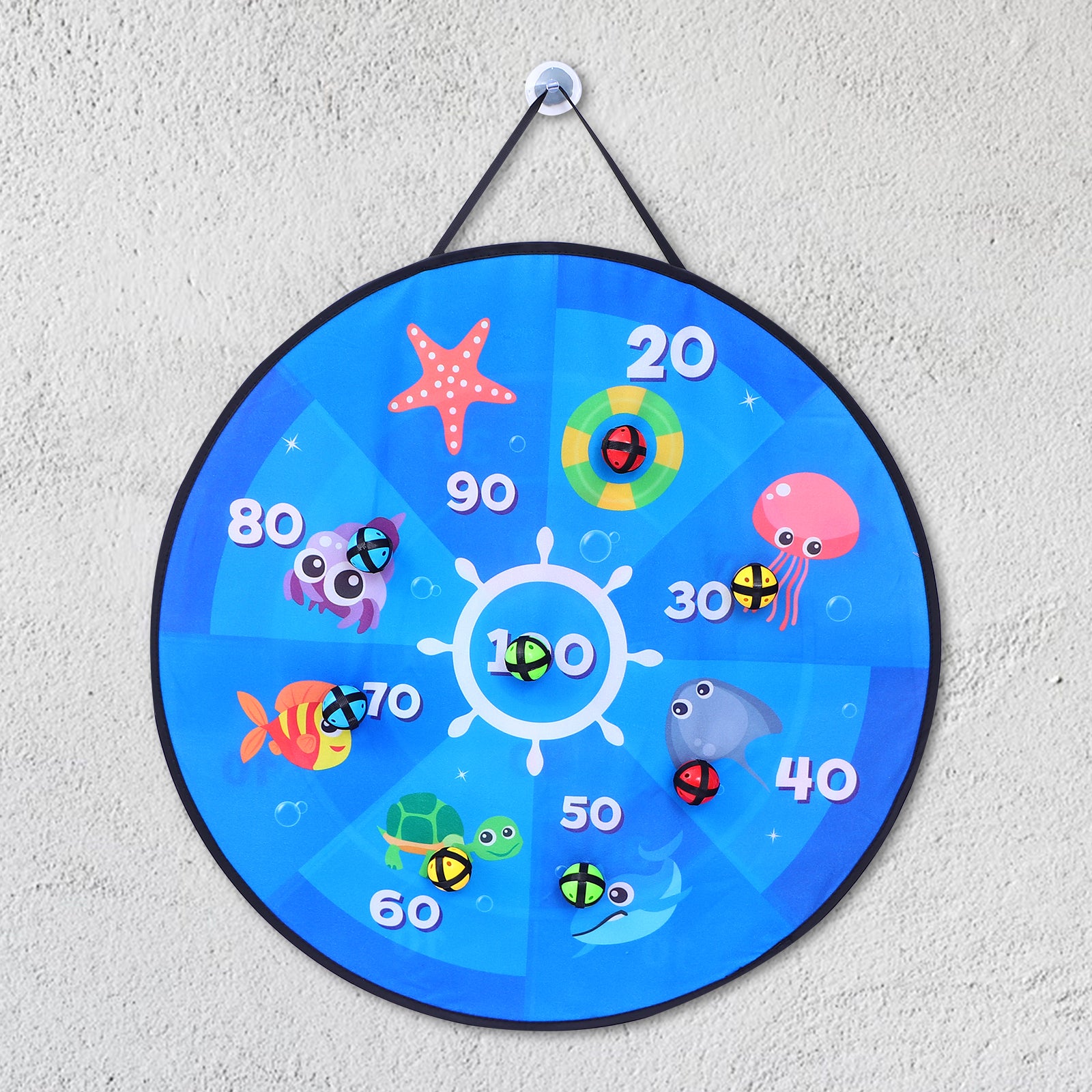 Children Foldable Double-side Target Goo Ball Dart Board E3560