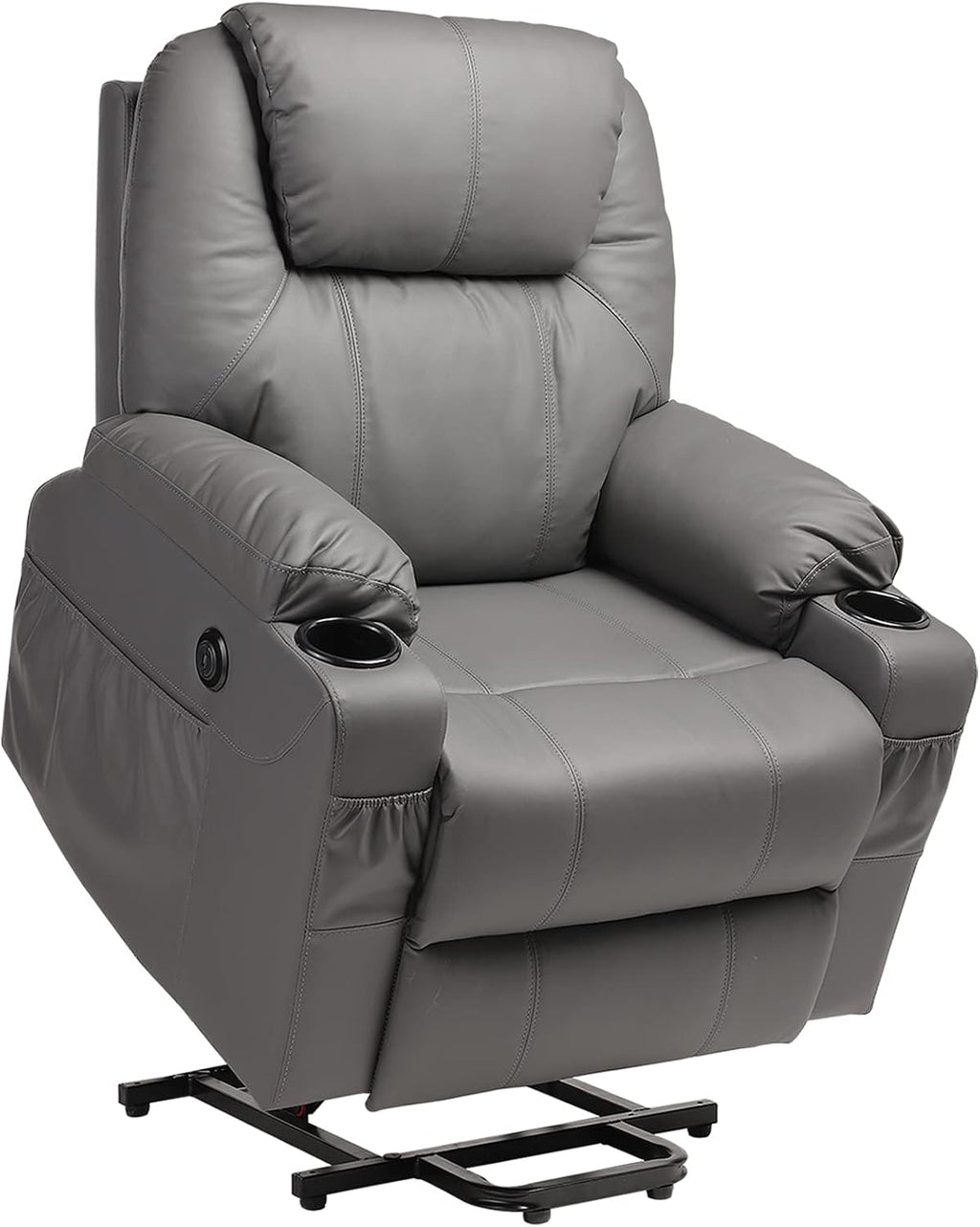Card Velvet Adjustable Massage Recliner with Cup Holders K8121
