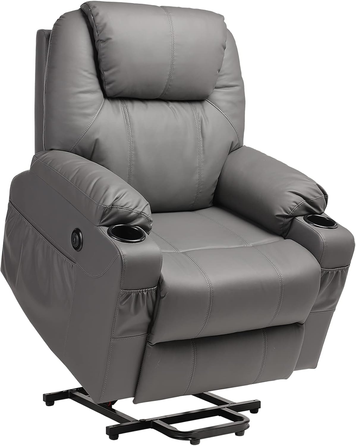Card Velvet Adjustable Massage Recliner with Cup Holders K8121