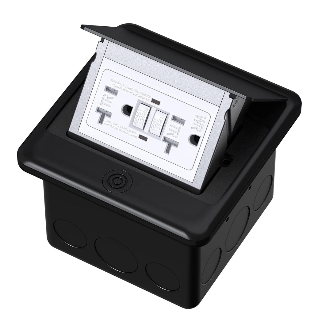 Pop Up Floor Electrical Outlet with 20 Amp Stainless Steel GFCI Tamper Receptacle, Pack of 2 F454