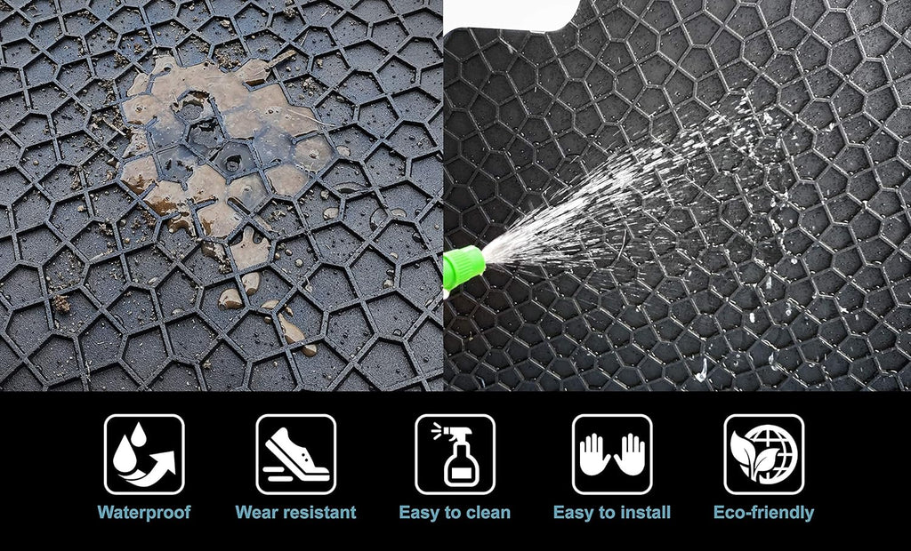 Black Rubber Cargo Floor Mat for Tesla Model Y 5 Seater H102