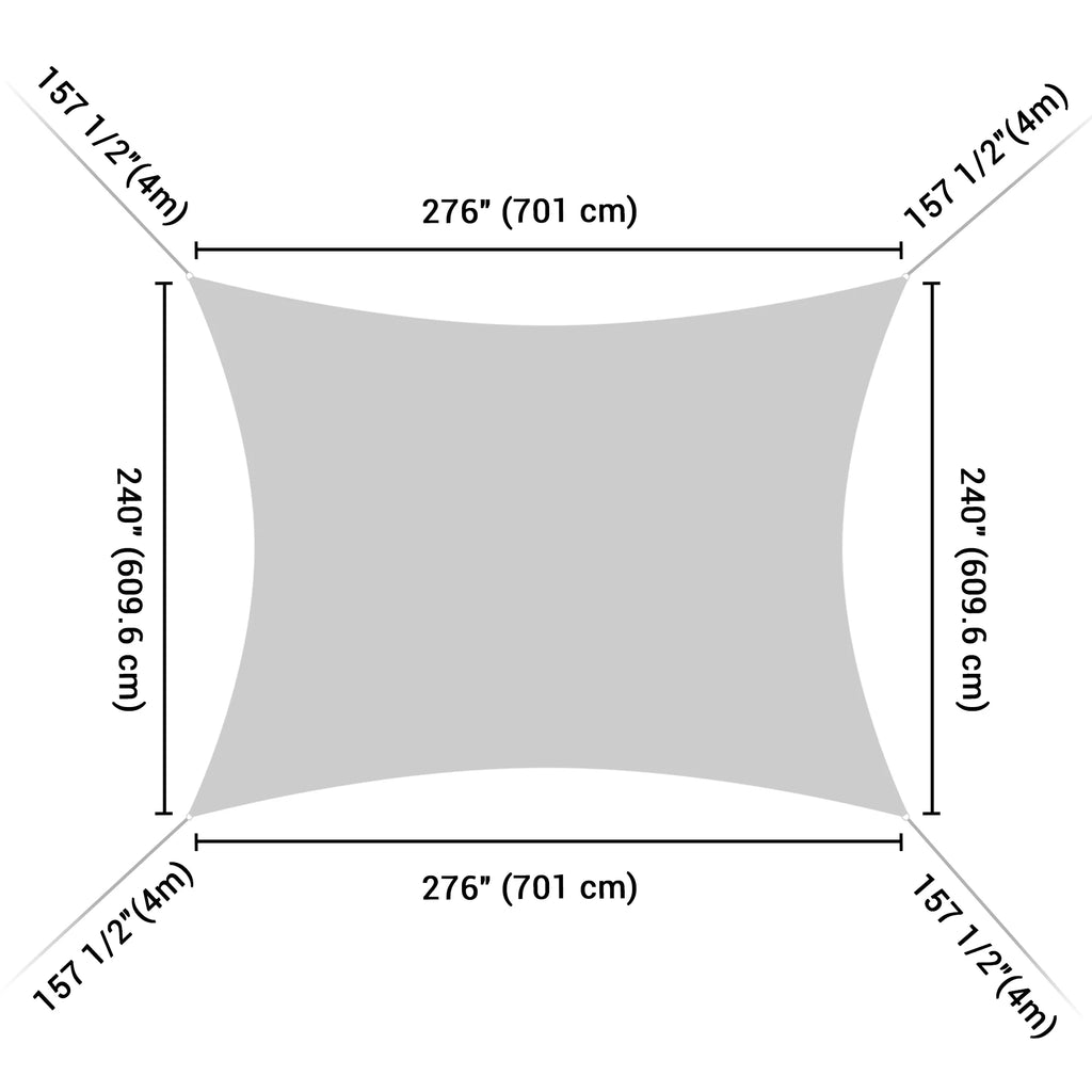 2 Pack 23x20FT Rectangle Sun Shade Sail Canopy Off White V91811