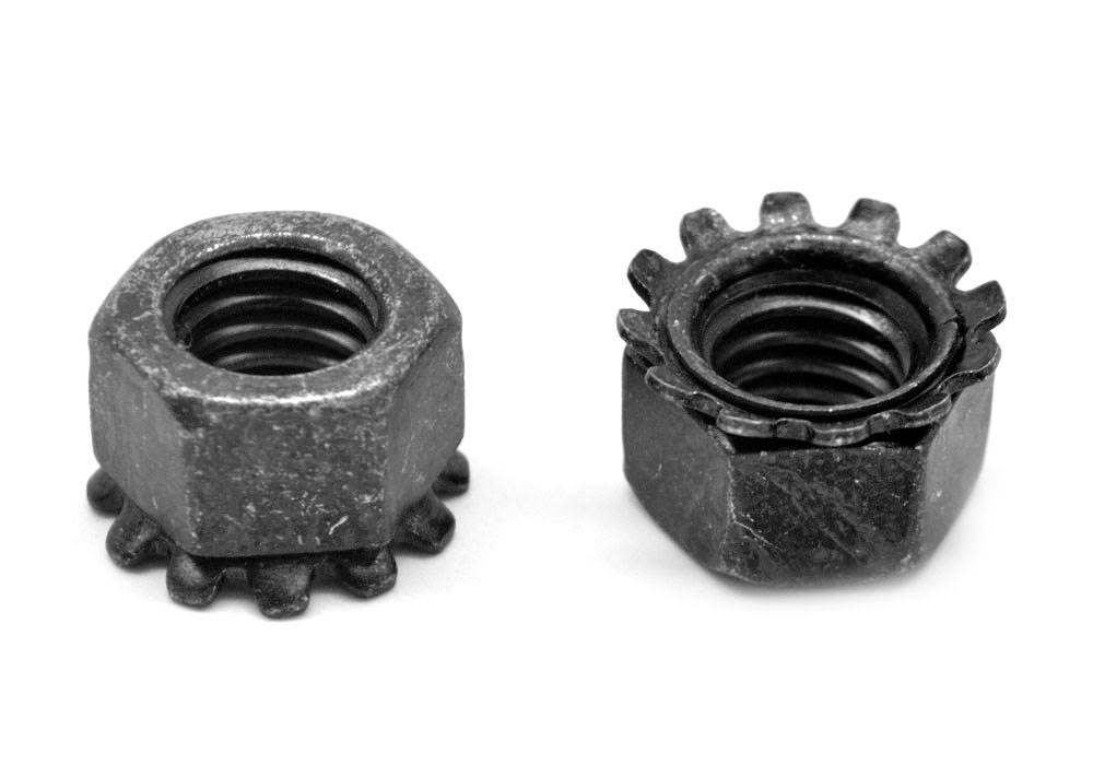 5/16-18 Coarse Thread Keps Nut with External Tooth Lockwasher Low Carbon Steel Black Oxide A444