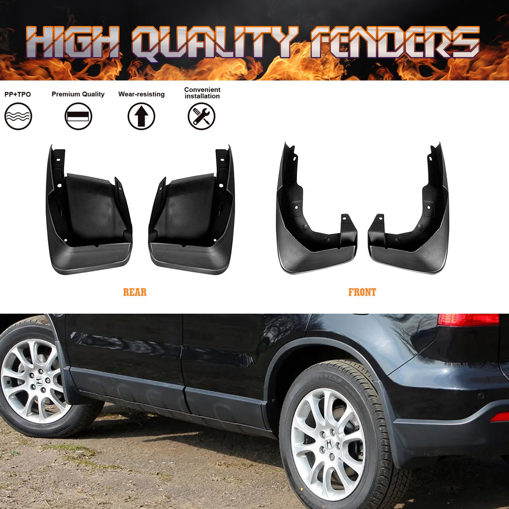 4PCS Front & Rear Mud Flap Splash Guards Fender Flare Mudguard Dirt Slush Trap Protector w/Hardware Accessories Full Set Q412517