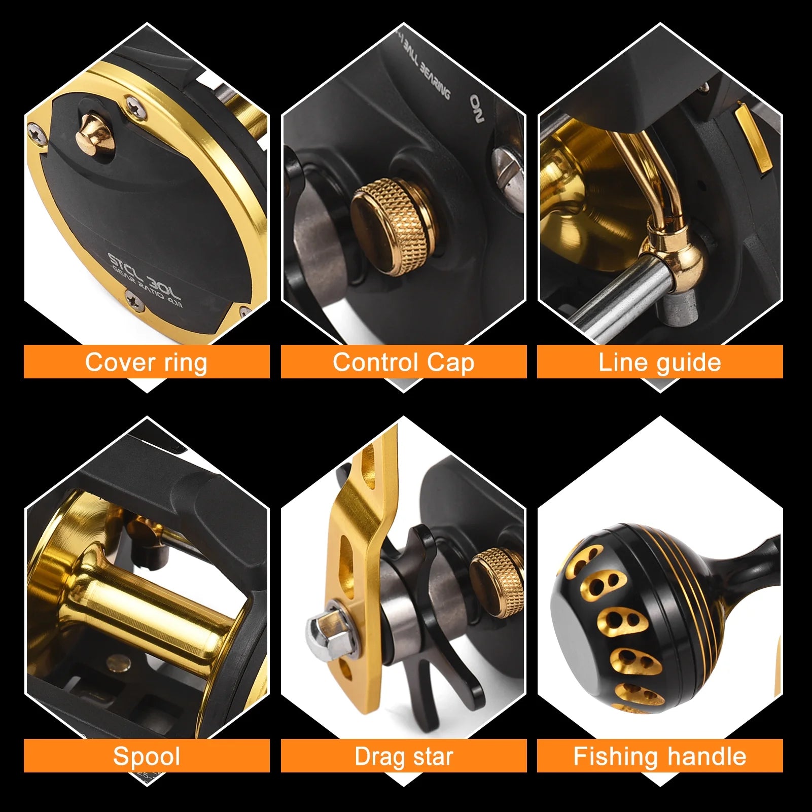 Fishing Reel with Digital Display Line Counter 6+1 BB Ice Fishing Gear 4.1:1 Ratio L837257