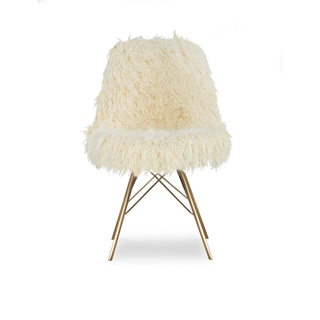 Faux Fur Chair with Gold Metal Base G207960