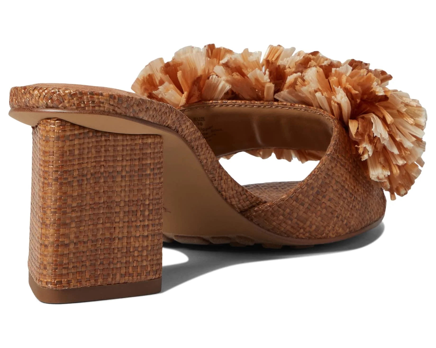 Brown Slip On Block Heeled Mules A688348
