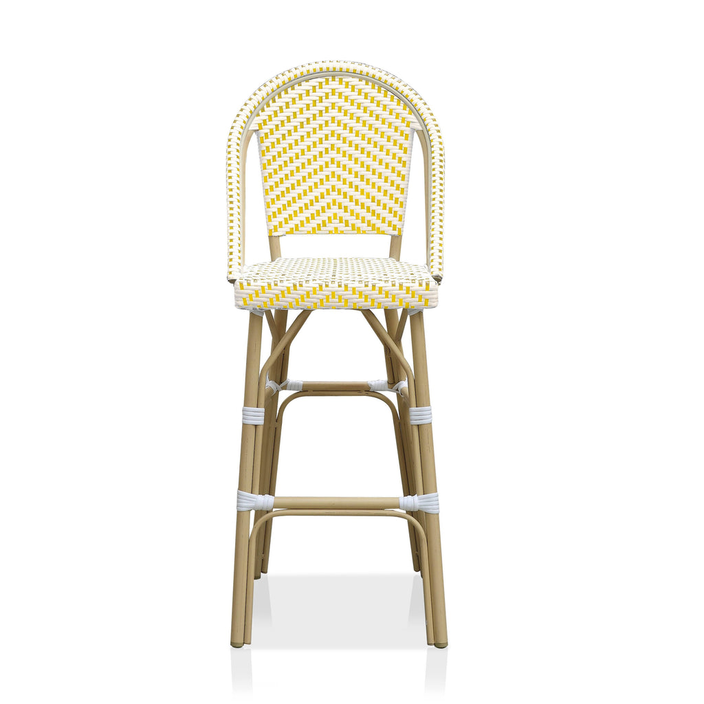 Navy & White Patio Bar Chairs (Set of 2) E965548