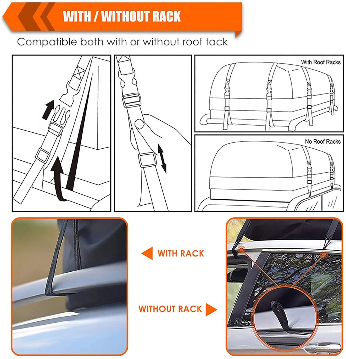 15 Cubic Feet Waterproof Roof Cargo Carrier Bag I8446