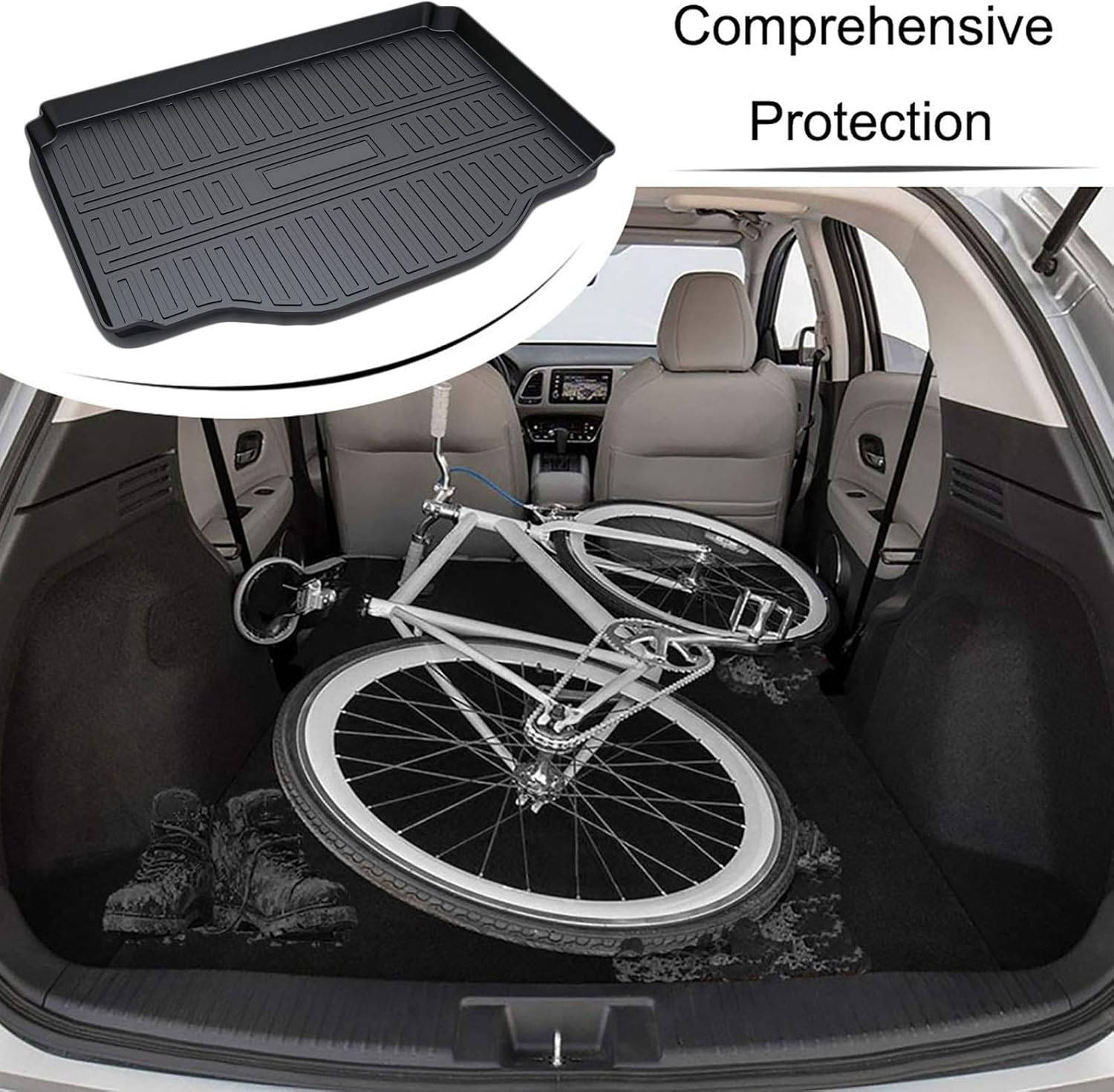Black Cargo Liner Trunk Mat Cargo Tray V3851
