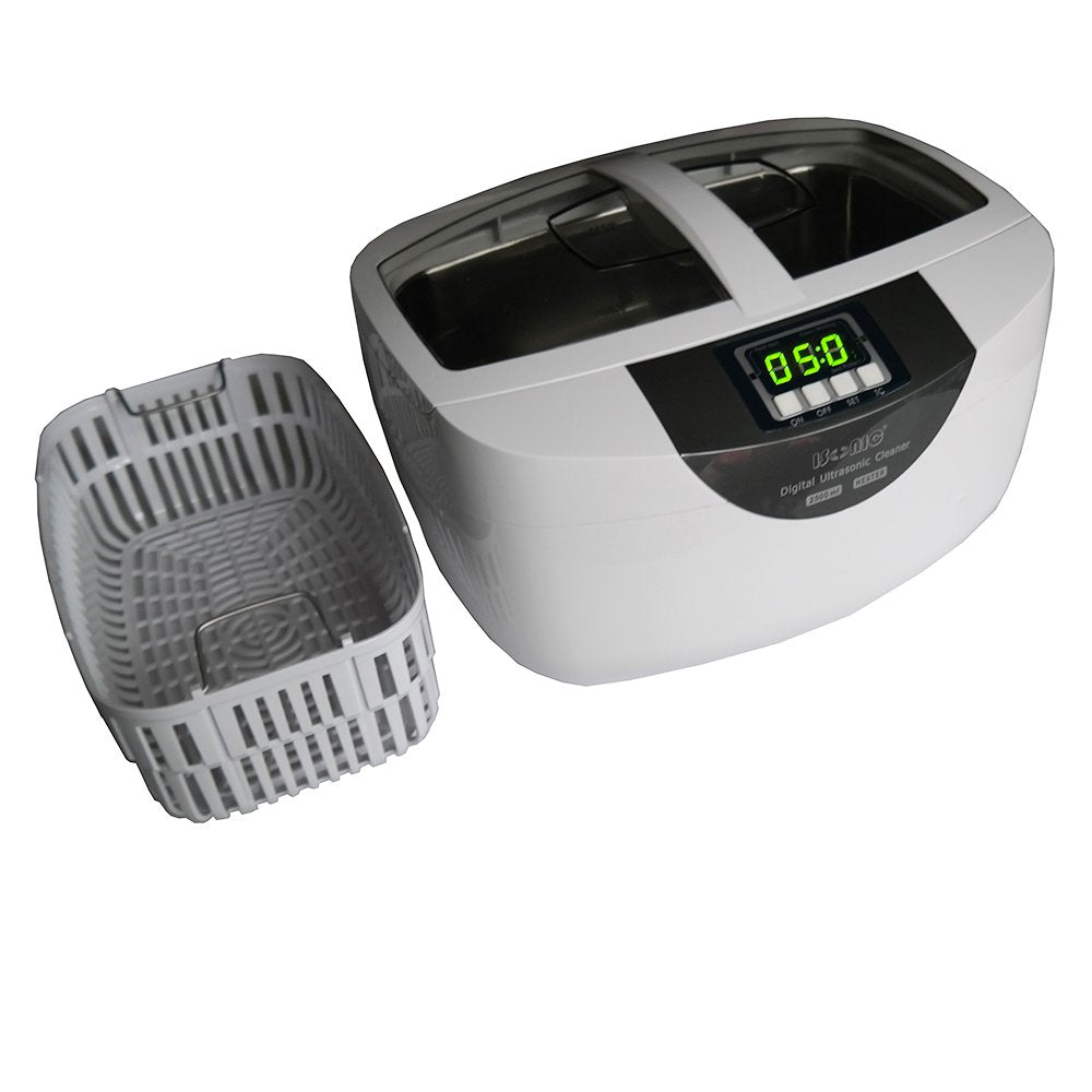 Commercial Ultrasonic Cleaner, 2.5L, White, Plastic Tray, 110V K1330