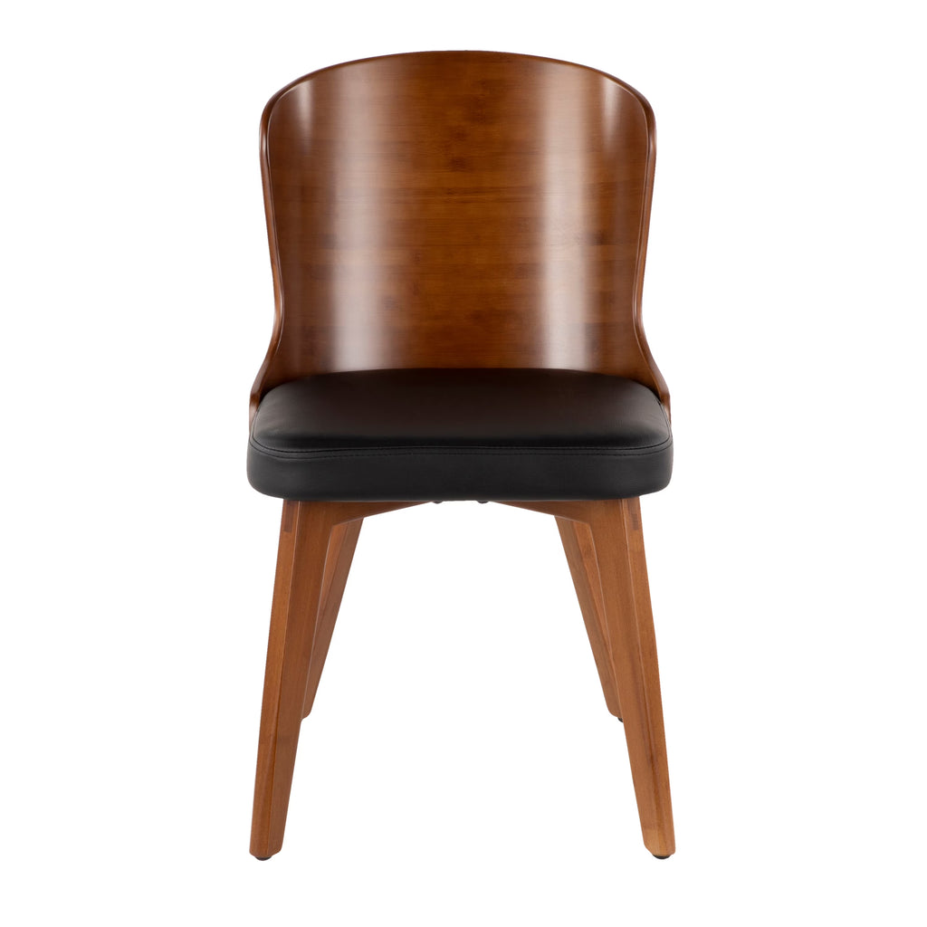 Black Faux Leather Chair Y315