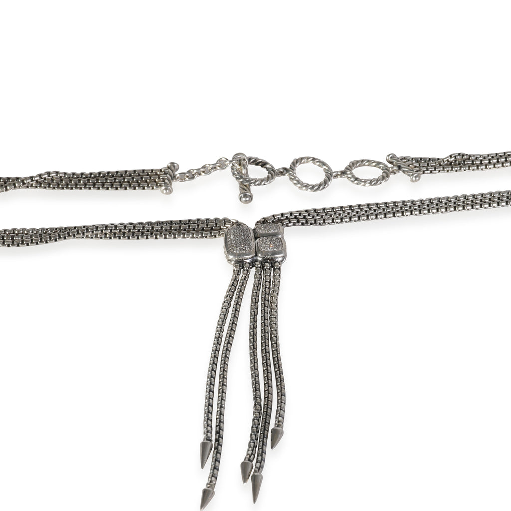 Sterling Silver Confetti Diamond Lariat Necklace F7139
