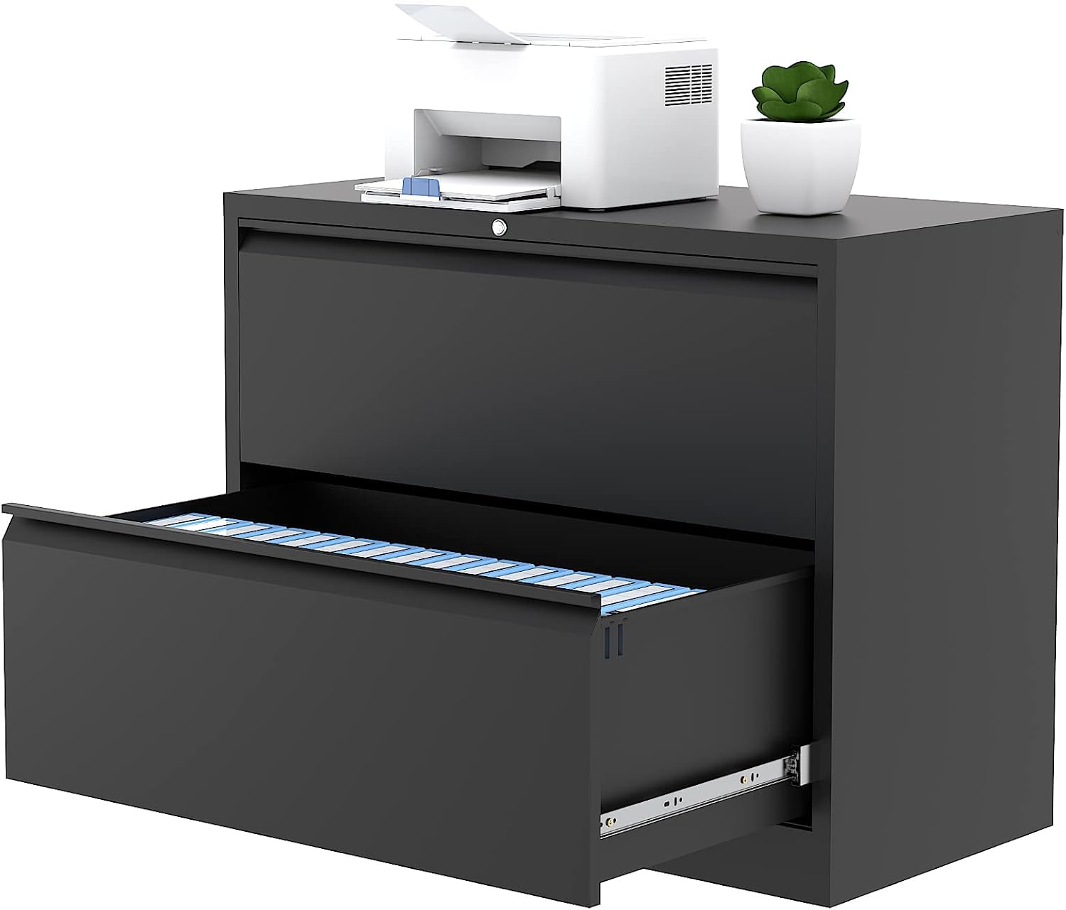 2 Drawer Metal Lateral File Cabinet with Lock M693