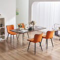Orange PU Leather Wingback Dining Chair Set of 4 Q787886