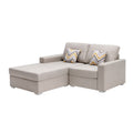 Beige Linen Reversible Sectional Loveseat - 2 Piece A940248