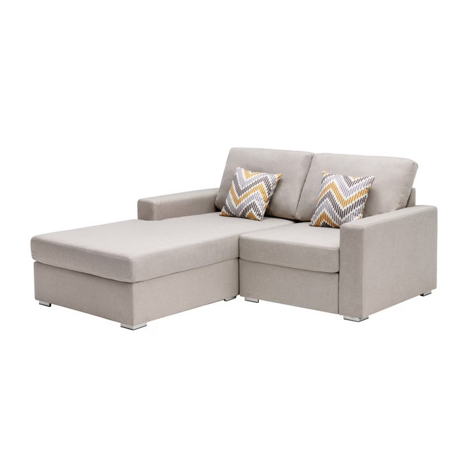 Beige Linen Reversible Sectional Loveseat - 2 Piece A940248