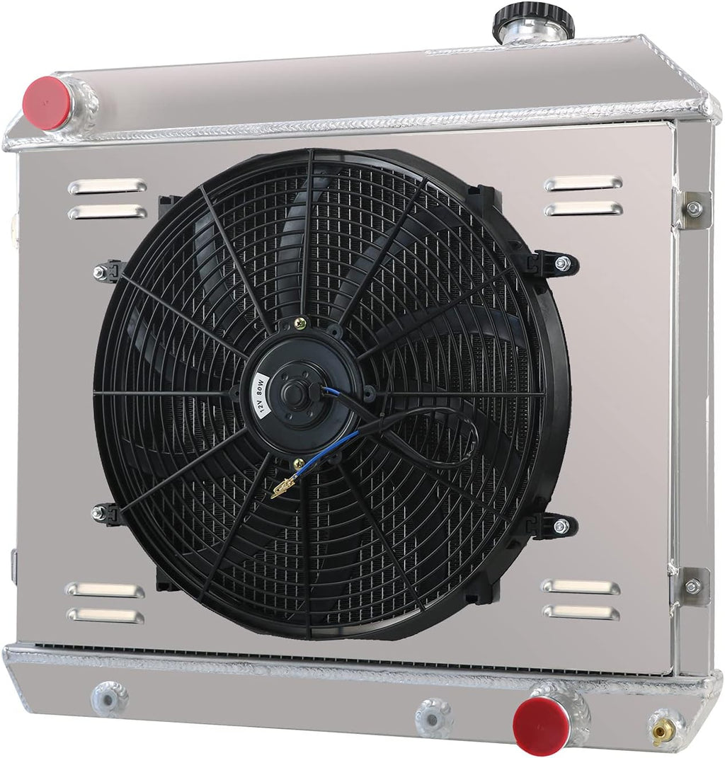 3 Row Radiator with Shroud Fan and Relay for Chevy Pickup Truck A736