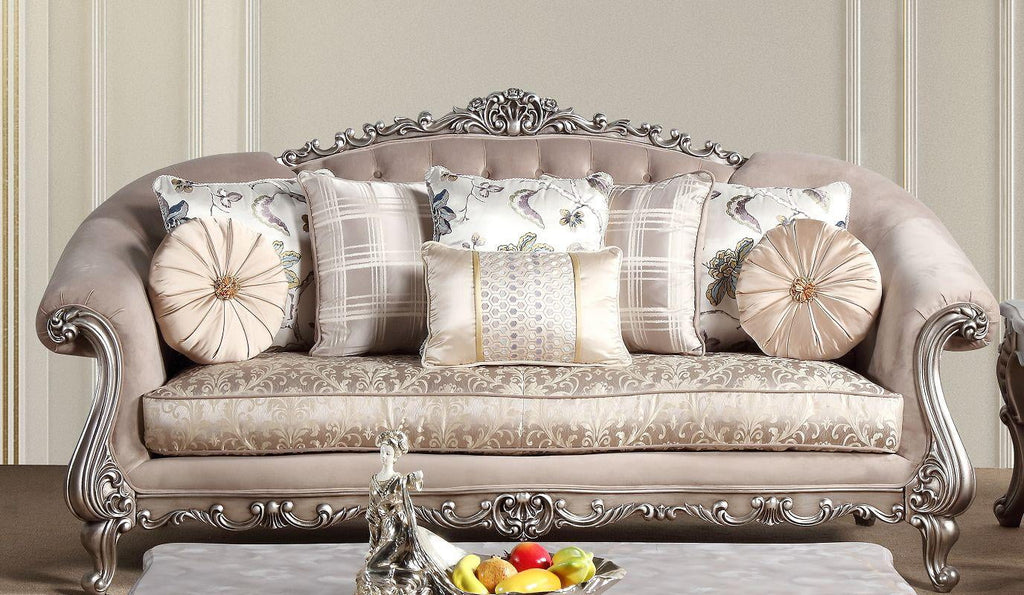 Beige Fabric Sofa Set 2Pc F407