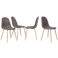 Mid-Century Modern PU Dining Chair (Set of 4) Dark Brown L4232